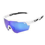 "Apex" Sports Performance Sunglasses (White/Blue)