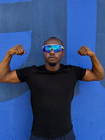 "Apex" Sports Performance Sunglasses (White/Blue)